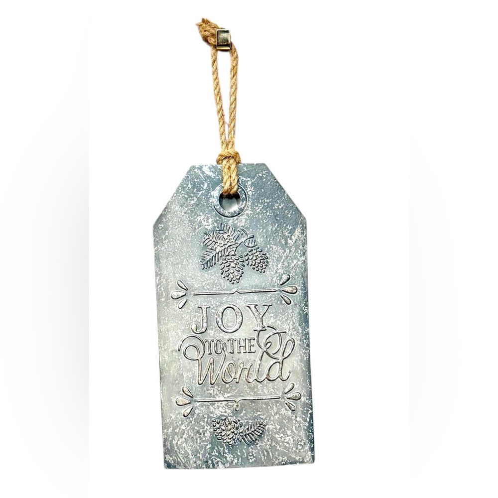 Silver Holiday Tag Ornament